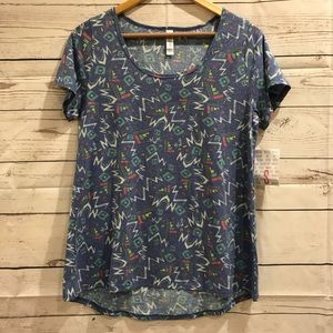 NWT LuLaRoe Classic T Knit Tee Blue Womens Small